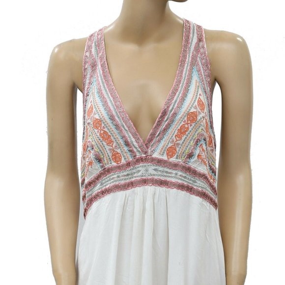 Odd Molly Anthropologie Embroidered White Dress Racerback Resort L- 4 NEW 209182 - Picture 2 of 4